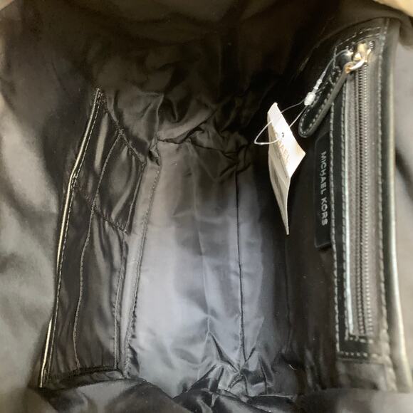 MICHAEL KORS Optic White & Black Nylon BEACON Medium Size Backpack Handbag - Picture 12 of 16